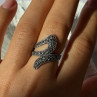 Beautiful Design 925 Sterling Silver Marcasite Ring Size 7.5