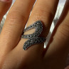 Beautiful Design 925 Sterling Silver Marcasite Ring Size 7.5