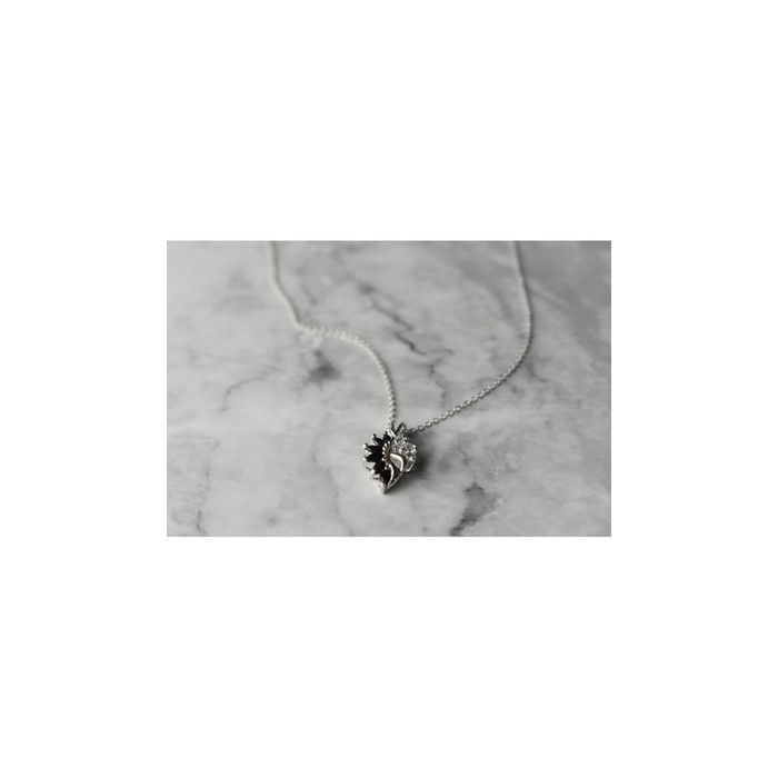 925 Sterling Silver Dark Blue Spinel & CZ Chain with Pendant