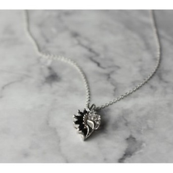 925 Sterling Silver Dark Blue Spinel & CZ Chain With Pendant