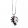 925 Sterling Silver Dark Blue Spinel & CZ Chain With Pendant