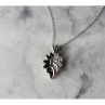 925 Sterling Silver Dark Blue Spinel & CZ Chain With Pendant