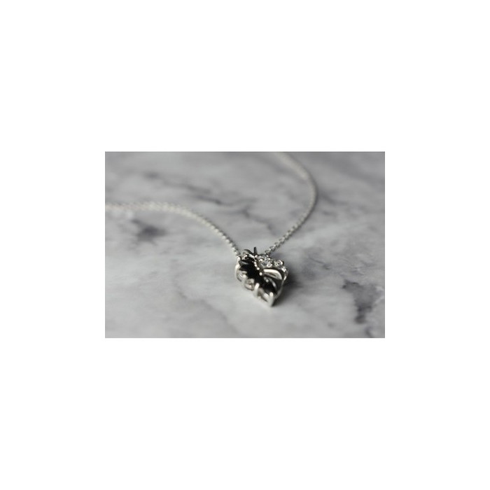 925 Sterling Silver Dark Blue Spinel & CZ Chain with Pendant