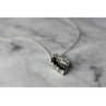 925 Sterling Silver Dark Blue Spinel & CZ Chain with Pendant