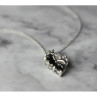 925 Sterling Silver Dark Blue Spinel & CZ Chain With Pendant