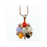 925 Sterling Silver Multi Gemstones Chain with Pendant