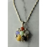 925 Sterling Silver Multi Gemstones Chain With Pendant
