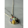 925 Sterling Silver Multi Gemstones Chain With Pendant