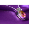 925 Sterling Silver Pink  Jewelry Glass Chain with Pendant