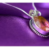 925 Sterling Silver Pink Jewelry Glass Chain With Pendant
