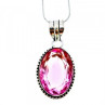 925 Sterling Silver Pink Jewelry Glass Chain With Pendant