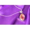925 Sterling Silver Pink  Jewelry Glass Chain with Pendant