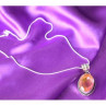 925 Sterling Silver Pink Jewelry Glass Chain With Pendant