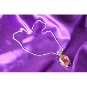 925 Sterling Silver Pink  Jewelry Glass Chain with Pendant
