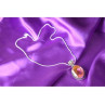 925 Sterling Silver Pink  Jewelry Glass Chain with Pendant
