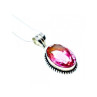 925 Sterling Silver Pink  Jewelry Glass Chain with Pendant