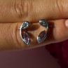 925 Sterling Silver Amethyst & Topaz Earrings Length 0.70 Inch