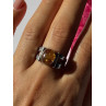 925 Sterling Silver Amber Ring Size 9.5