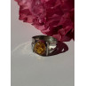 925 Sterling Silver Amber Ring Size 9.5