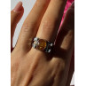 925 Sterling Silver Amber Ring Size 9.5