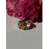 925 Sterling Silver Amber Ring Size 9.5