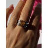 925 Sterling Silver Amber Ring Size 9.5