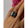 925 Sterling Silver Abalone Amethyst Aquamarine Ring Size 6