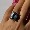 925 Sterling Silver Abalone Amethyst Aquamarine Ring Size 6