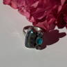 925 Sterling Silver Abalone Amethyst Aquamarine Ring Size 6