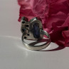 925 Sterling Silver Abalone Amethyst Aquamarine Ring Size 6