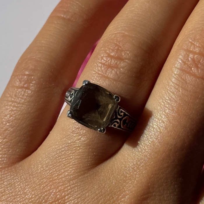 Vintage 925 Sterling Silver Hessonite Ring Size 7