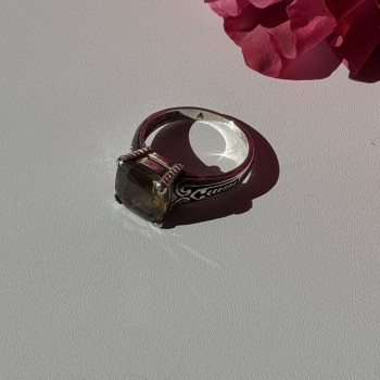 Vintage 925 Sterling Silver Hessonite Ring Size 7