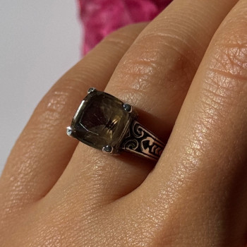 Vintage 925 Sterling Silver Hessonite Ring Size 7