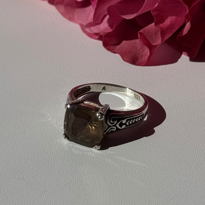 Vintage 925 Sterling Silver Hessonite Ring Size 7