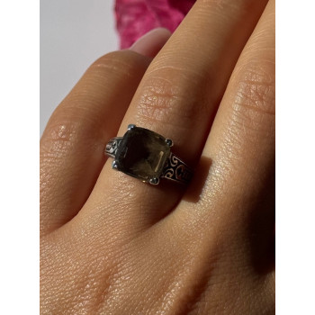 Vintage 925 Sterling Silver Hessonite Ring Size 7