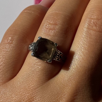 Vintage 925 Sterling Silver Hessonite Ring Size 7