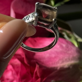 Vintage 925 Sterling Silver Hessonite Ring Size 7