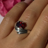925 Sterling Silver Garnet Ring Size 7.5