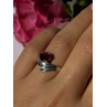 925 Sterling Silver Garnet Ring Size 7.5