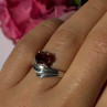 925 Sterling Silver Garnet Ring Size 7.5