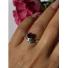 925 Sterling Silver Garnet Ring Size 7.5