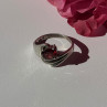 925 Sterling Silver Garnet Ring Size 7.5