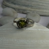925 Sterling Silver Peridot Heart & Beryl Ring Size 8