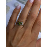 925 Sterling Silver Peridot Heart & Beryl Ring Size 8