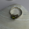 925 Sterling Silver Peridot Heart & Beryl Ring Size 8