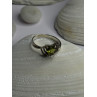 925 Sterling Silver Peridot Heart & Beryl Ring Size 8