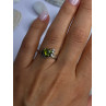 925 Sterling Silver Peridot Heart & Beryl Ring Size 8