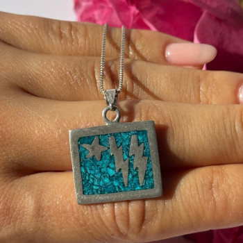 925 Sterling Silver Turquoise Necklace Length 21 Inch