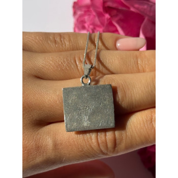 925 Sterling Silver Turquoise Necklace Length 21 inch