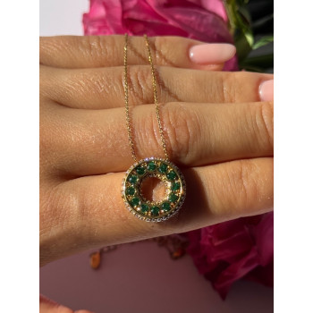 925 Sterling Silver Gold Plated Cz Necklace Length 16/18 inch